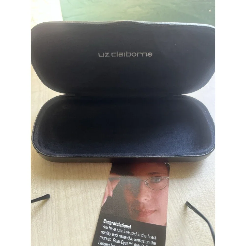 Liz Claiborne Real-Eyes Anti-Reflective Glasses With Case Titanium Frames